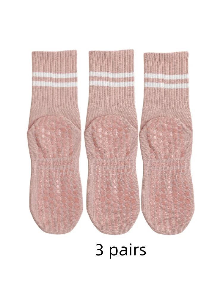 3 paires de chausettes pour pilates blanches