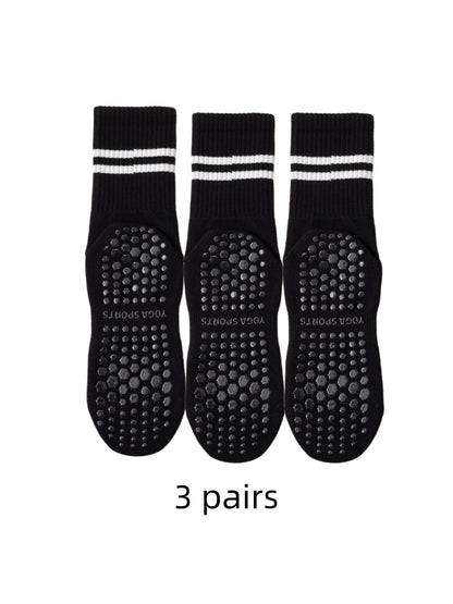 3 paires de chausettes pour pilates blanches